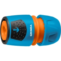 GRINDA TU-A, 1/2″ - 3/4″, быстросъемный, с автостопом, пластиковый с TPR, для шланга, универсальный соединитель, PROLine (8-426227)