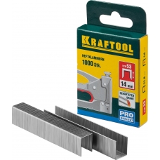 KRAFTOOL тип 53 (A/10/JT21) 14 мм, 1000 шт, калибр 23GA, скобы для степлера (31670-14)