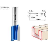 ЗУБР 12 x 19 мм, хвостовик 8 мм, фреза пазовая прямая, Профессионал (28753-12-19)