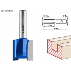 ЗУБР 22 x 22 мм, хвостовик 8 мм, фреза пазовая прямая, Профессионал (28753-22-22)