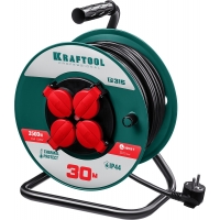 KRAFTOOL P-315, ПВС, 3 x 1.5 мм2, 30 м, 3500 Вт, IP44, силовой удлинитель на катушке (55084-30)