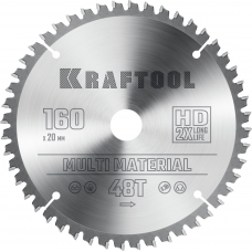 KRAFTOOL Multi Material, 160 х 20 мм, 48Т, пильный диск по алюминию (36953-160-20)