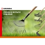 GRINDA GS-14 WOOD, 445 х 95 х 1300 мм, 14 витых зубцов, углеродистая сталь, антикор. покрытие, черенок дерев. высш. сорт, садовые грабли(39581-14) в магазине Labirintpokupok.ru