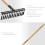 GRINDA GS-14 WOOD, 445 х 95 х 1300 мм, 14 витых зубцов, углеродистая сталь, антикор. покрытие, черенок дерев. высш. сорт, садовые грабли(39581-14) в магазине Labirintpokupok.ru
