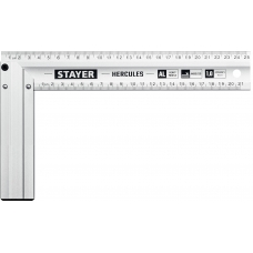 STAYER 250 мм, жесткий столярный угольник, Professional (3432-25)