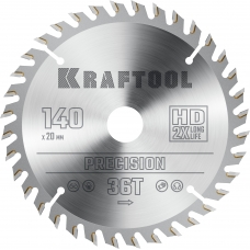 KRAFTOOL Precision, 140 х 20 мм, 36Т, пильный диск по дереву (36952-140-20)