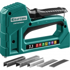 KRAFTOOL Universal, 7-в-1: 53 (A/10/JT21) 23GA (6 - 14 мм)/140 (G/11/57) 20GA (8 - 14 мм)/13/53F/36/500, универсальный легкий степлер (31524)