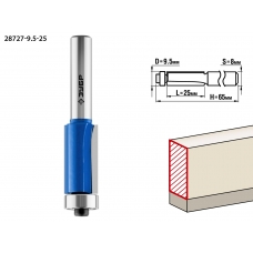 ЗУБР 9.5 x 25 мм, хвостовик 8 мм, фреза кромочная с нижним подшипником, Профессионал (28727-9.5-25)