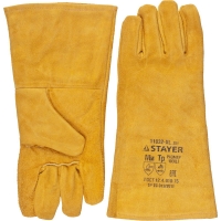 STAYER PROFI 350 мм, XL (10), с подкладкой, спилковые, для сварки и тяжелых механических работ, термостойкие краги, Professional (11332-XL)