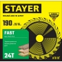 STAYER Fast, 190 x 20/16 мм, 24Т, быстрый рез, пильный диск по дереву (3680-190-20-24) в магазине Labirintpokupok.ru