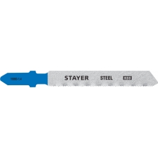 STAYER T118A, 2 шт, 50 мм / 1.2 мм, T-хвост., HSS сталь, по металлу толщиной 1.5-2 мм, полотна для лобзика, Professional (15993-1.4)