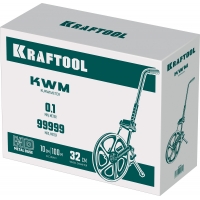 KRAFTOOL 0.1 - 99999.9 м, измерительное колесо (курвиметр) с металлическим шасси и рукояткой (34756)