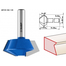 ЗУБР 38.1 x 22 мм, фреза кромочная конусная, Профессионал (28725-38.1-45)