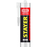 STAYER 260 мл, белый, силиконовый, универсальный герметик (41213-0)