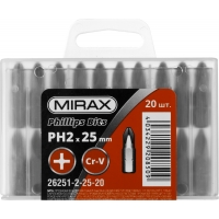 MIRAX PH2, 25 мм, 20 шт, биты (26251-2-25-20)