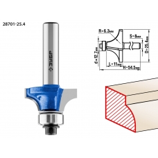ЗУБР 25.4 x 11 мм, радиус 6.3 мм, фреза кромочная калевочная №1, Профессионал (28701-25.4)