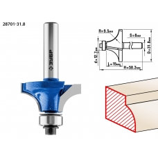 ЗУБР 31.8 x 15 мм, радиус 9.5 мм, фреза кромочная калевочная №1, Профессионал (28701-31.8)