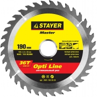 STAYER Opti Line 190 x 30мм 36Т, диск пильный по дереву, оптимальный рез