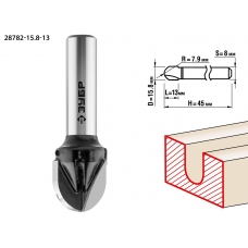 ЗУБР 15.8 x 13 мм, радиус 7.9 мм, фреза пазовая галтельная, Профессионал (28782-15.8-13)