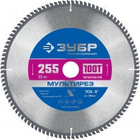 ЗУБР Мультирез, 255 x 30 мм, 100Т, пильный диск по алюминию, Профессионал (36907-255-30-100)