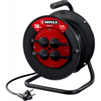 MIRAX ПВС, 3 х 2.5 мм2, 30 м, 3500 Вт, IP44, силовой удлинитель на катушке (55051-30)