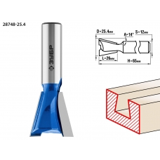 ЗУБР 25.4 x 26 мм, угол 14°, фреза пазовая фасонная ″Ласточкин Хвост″, Профессионал (28748-25.4)