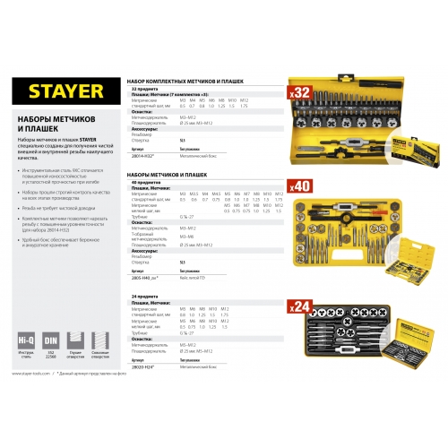 STAYER MaXCut, 24 предмета, легированная сталь, набор метчиков и плашек (28020-H24) в магазине Labirintpokupok.ru