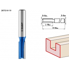 ЗУБР 8 x 19 мм, хвостовик 8 мм, фреза пазовая прямая, Профессионал (28753-8-19)