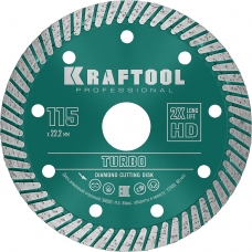 KRAFTOOL Turbo, 115 мм, (22.2 мм, 10 х 2.2 мм), сегментированный алмазный диск (36682-115)