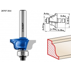 ЗУБР 28.6 x 12 мм, радиус 4 мм, фреза кромочная калевочная №6, Профессионал (28707-28.6)