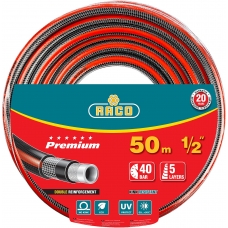 RACO PREMIUM, 1/2″, 50 м, 40 атм, пятислойный, усиленный двумя слоями армирования, поливочный шланг (40300-1/2-50)