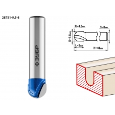ЗУБР 9.5 x 8 мм, радиус 4.8 мм, фреза пазовая галтельная, Профессионал (28751-9.5-8)