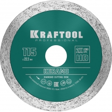 KRAFTOOL Keramo, 115 мм, (22.2 мм, 10 х 2.2 мм), сплошной алмазный диск (36684-115)