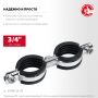 ЗУБР 3/4″, цинк, 8 шт, двойной трубный хомут (37890-25-29) в магазине Labirintpokupok.ru