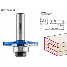 ЗУБР 50.8 x 6 мм, хвостовик 12 мм, фреза горизонтально-пазовая, Профессионал (28757-50.8-6-12)